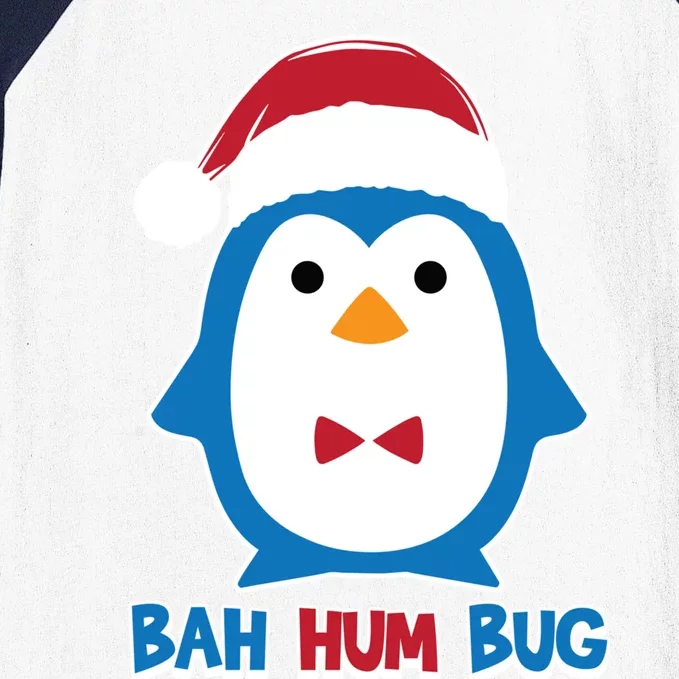 Bah Hum Bug Penguin Santa Hat Anti Xmas Scrooge Humor Gift Baseball Sleeve Shirt