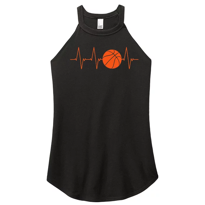 Basketball Heartbeat BBall Gift Women’s Perfect Tri Rocker Tank