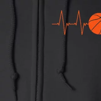 Basketball Heartbeat BBall Gift Full Zip Hoodie