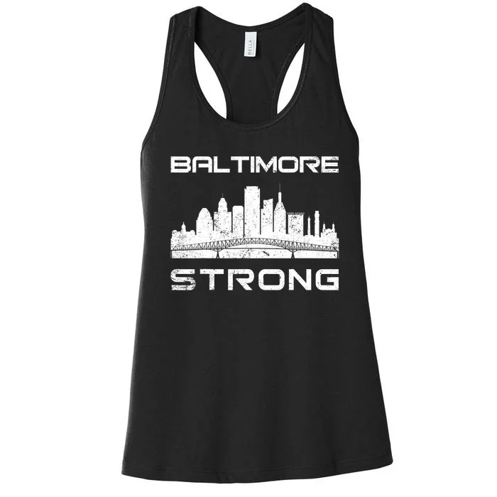 Baltimore Heart Baltimore Bridge Baltimore Strong Women's Racerback Tank