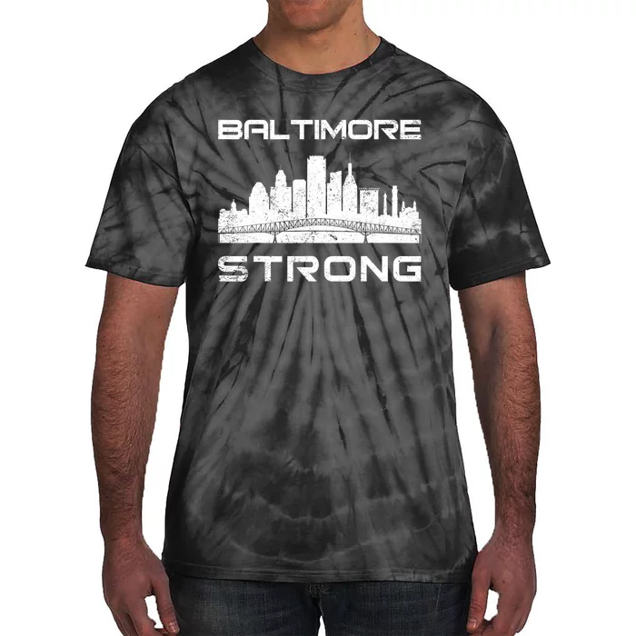 Baltimore Heart Baltimore Bridge Baltimore Strong Tie-Dye T-Shirt