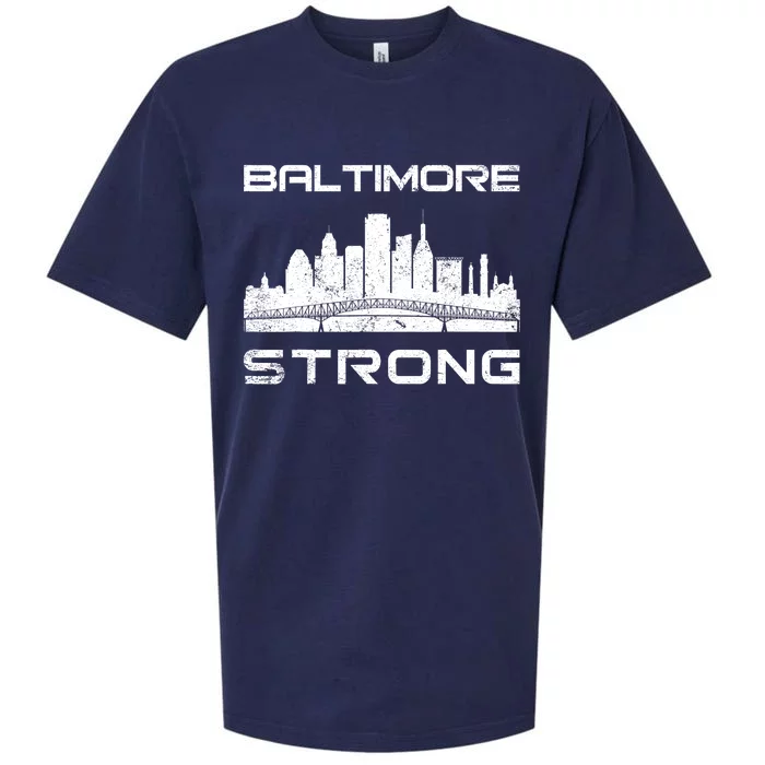 Baltimore Heart Baltimore Bridge Baltimore Strong Sueded Cloud Jersey T-Shirt