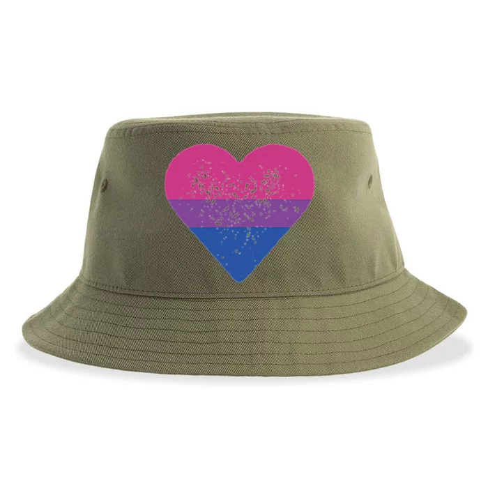 Bisexual Heart Bisexuality Bi Love Flag LGBTQ Pride Gifts Sustainable Bucket Hat