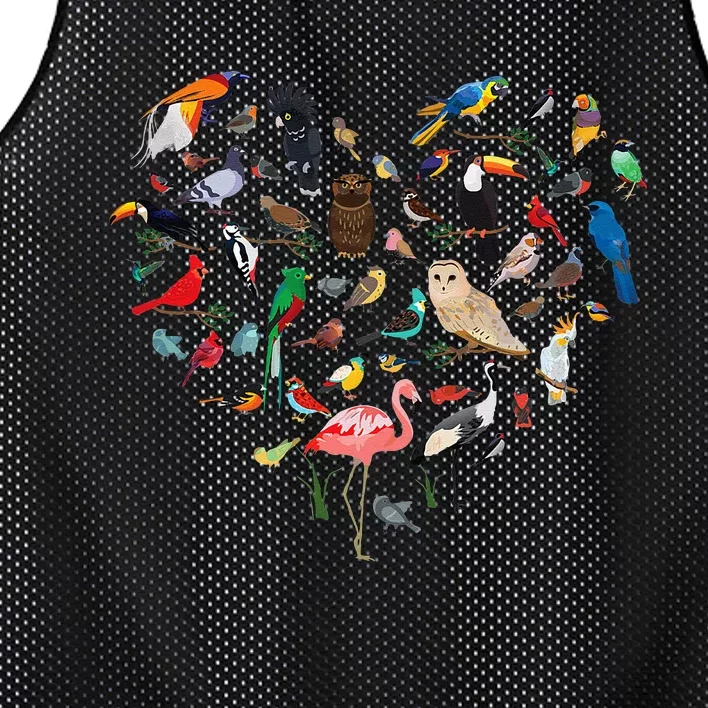 Bird Heart Birding Bird Watching Birder Bird Watcher Mesh Reversible Basketball Jersey Tank