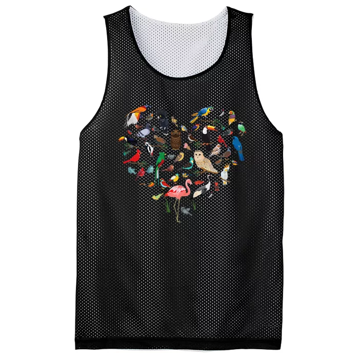 Bird Heart Birding Bird Watching Birder Bird Watcher Mesh Reversible Basketball Jersey Tank