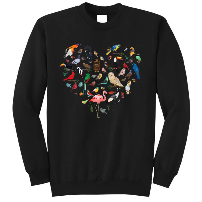 Bird Heart Birding Bird Watching Birder Bird Watcher Tall Sweatshirt