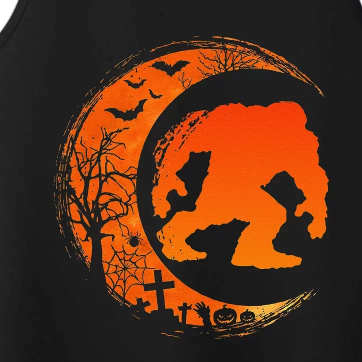 Bigfoot Halloween Bigfoot Crescent Moon Performance Tank