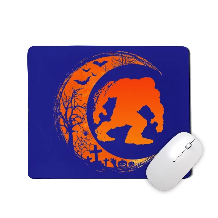 Bigfoot Halloween Bigfoot Crescent Moon Mousepad