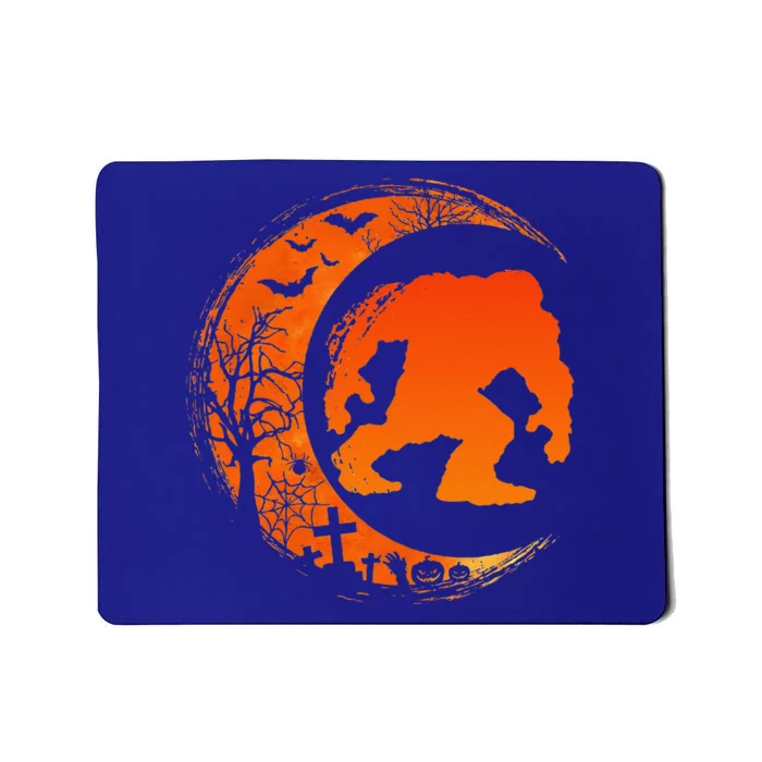 Bigfoot Halloween Bigfoot Crescent Moon Mousepad