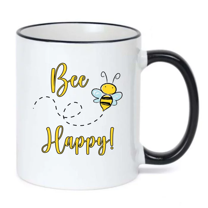 Bee Happy Bumblebee Cute Gift Black Color Changing Mug