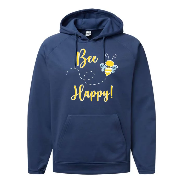 Bee Happy Bumblebee Cute Gift Performance Fleece Hoodie