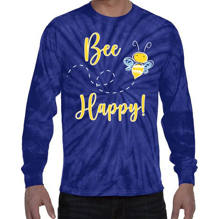 Bee Happy Bumblebee Cute Gift Tie-Dye Long Sleeve Shirt