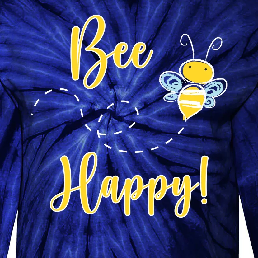 Bee Happy Bumblebee Cute Gift Tie-Dye Long Sleeve Shirt