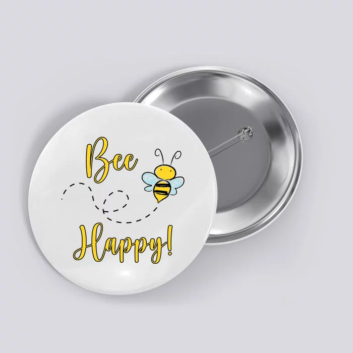 Bee Happy Bumblebee Cute Gift Button