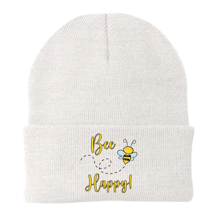 Bee Happy Bumblebee Cute Gift Knit Cap Winter Beanie