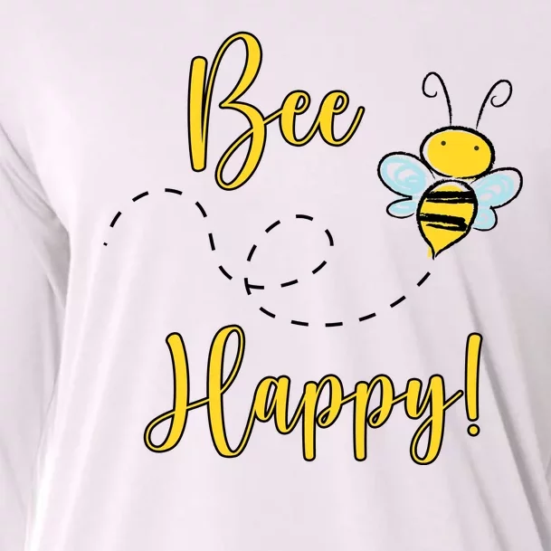 Bee Happy Bumblebee Cute Gift Cooling Performance Long Sleeve Crew