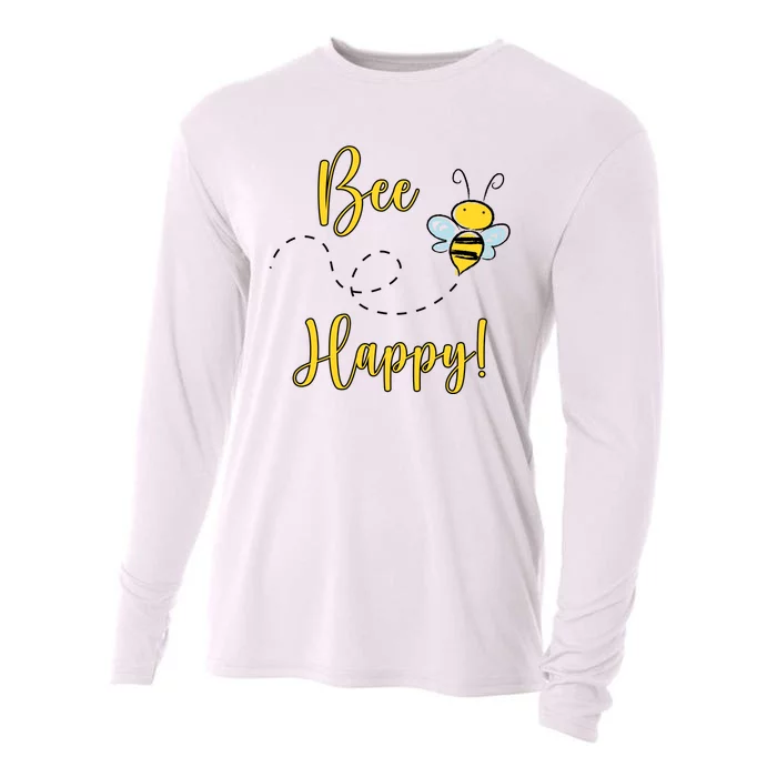 Bee Happy Bumblebee Cute Gift Cooling Performance Long Sleeve Crew