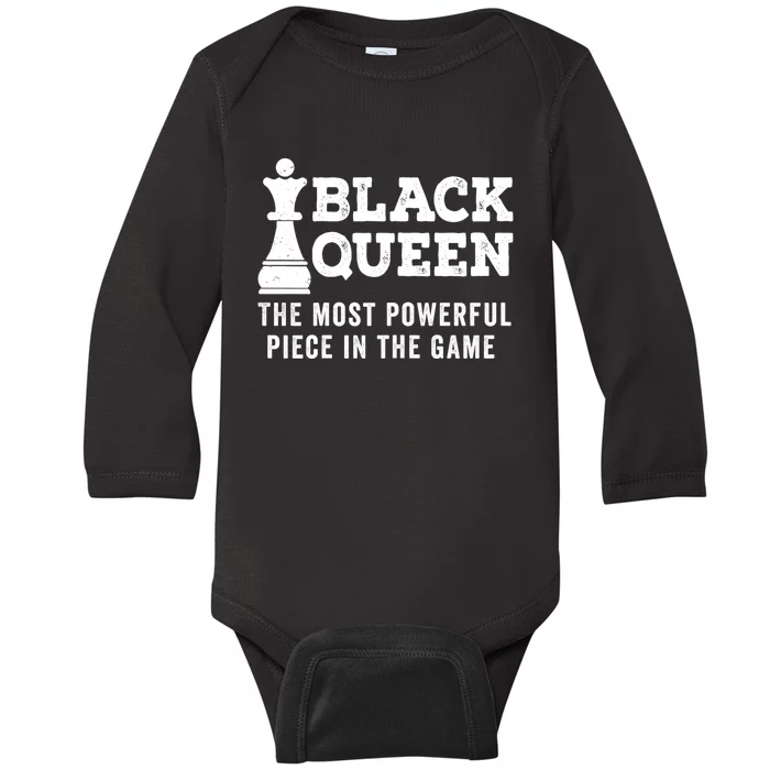 Black History Black Queen Chess African Black Pride Baby Long Sleeve Bodysuit