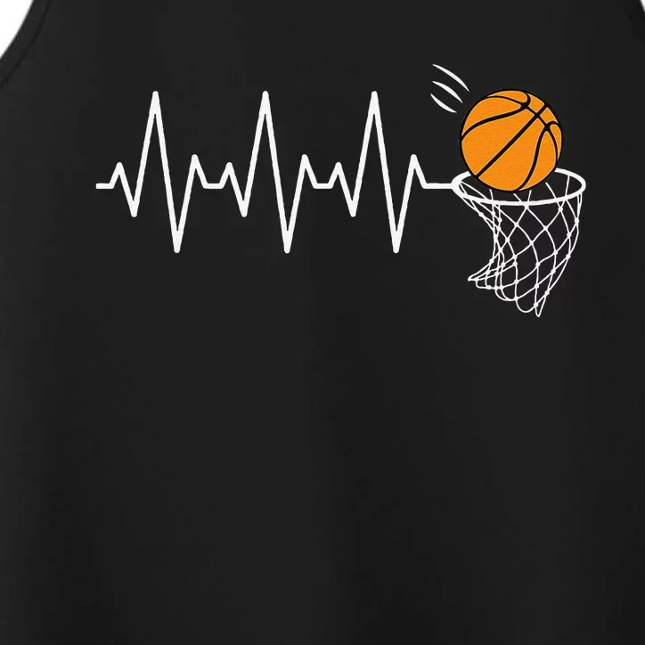 Basketball Heartbeat Basketball Lover Performance Tank