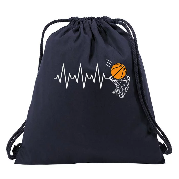 Basketball Heartbeat Basketball Lover Drawstring Bag