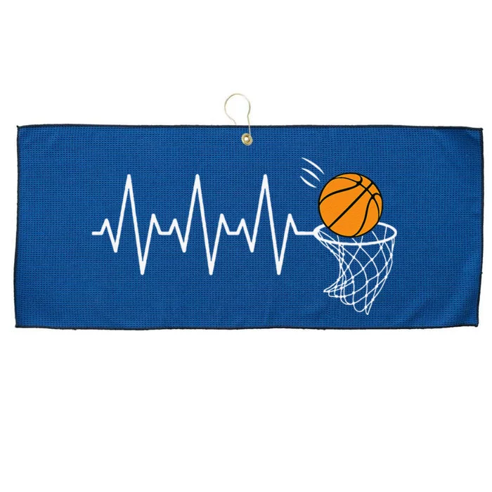 Basketball Heartbeat Basketball Lover Large Microfiber Waffle Golf Towel