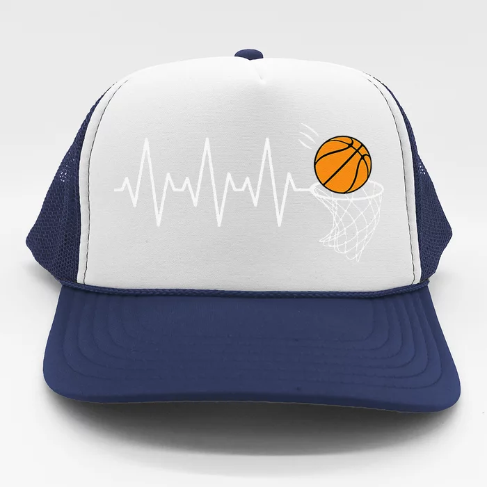 Basketball Heartbeat Basketball Lover Trucker Hat