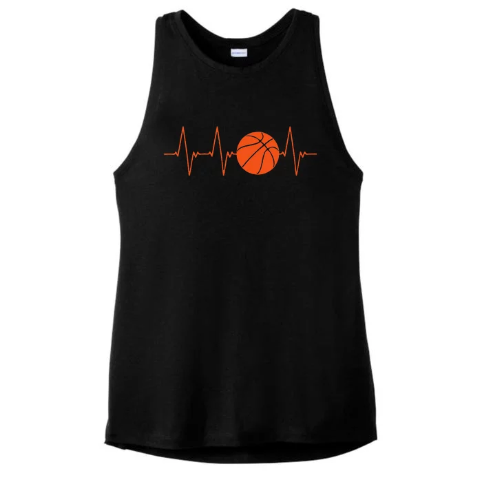 Basketball Heartbeat Bball Gift Ladies Tri-Blend Wicking Tank