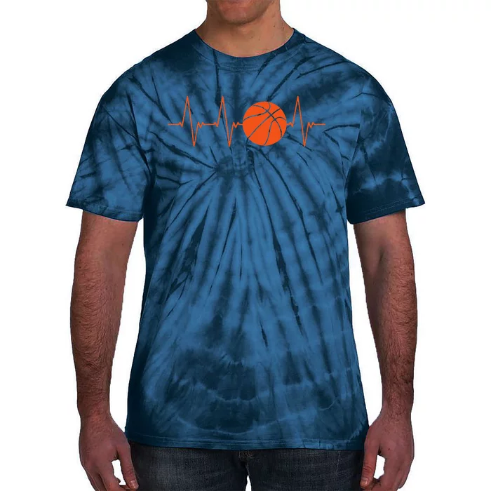 Basketball Heartbeat Bball Gift Tie-Dye T-Shirt