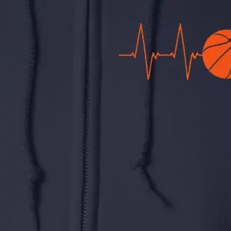 Basketball Heartbeat Bball Gift Full Zip Hoodie