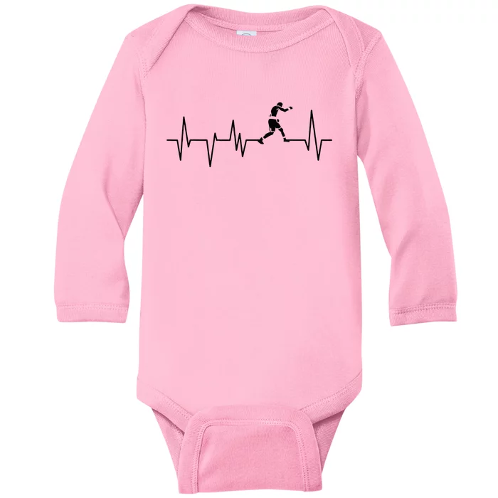 Boxer Heartbeat Boxing Gift Boxing Lover Boxing Trainer Baby Long Sleeve Bodysuit