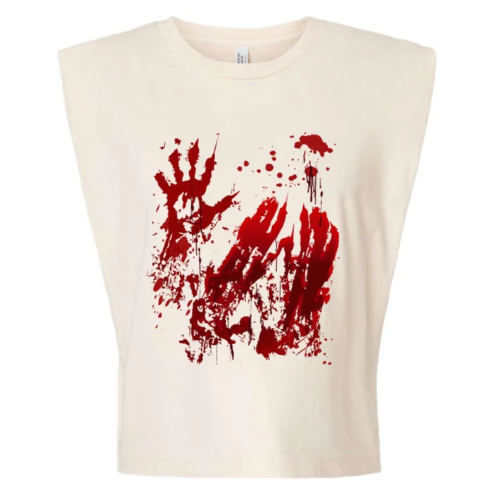 Bloody Halloween Blood Splatter Zombie Hand Garment-Dyed Women's Muscle Tee