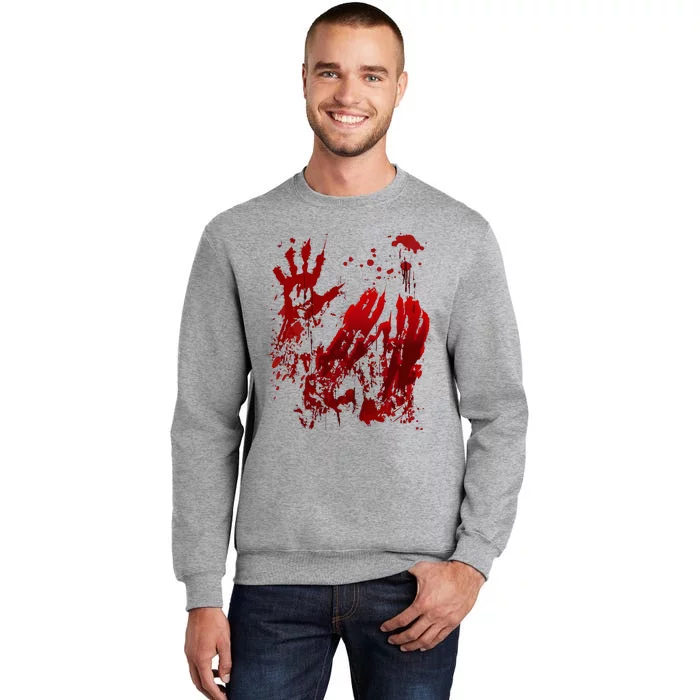 Bloody Halloween Blood Splatter Zombie Hand Tall Sweatshirt