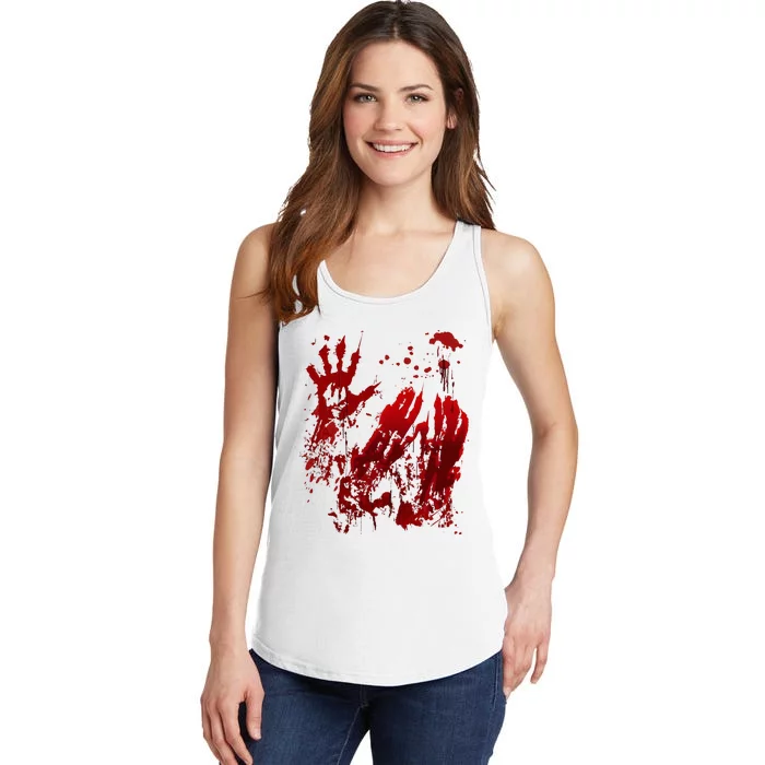 Bloody Halloween Blood Splatter Zombie Hand Ladies Essential Tank