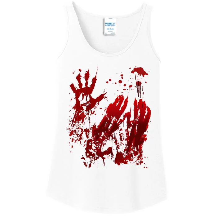 Bloody Halloween Blood Splatter Zombie Hand Ladies Essential Tank