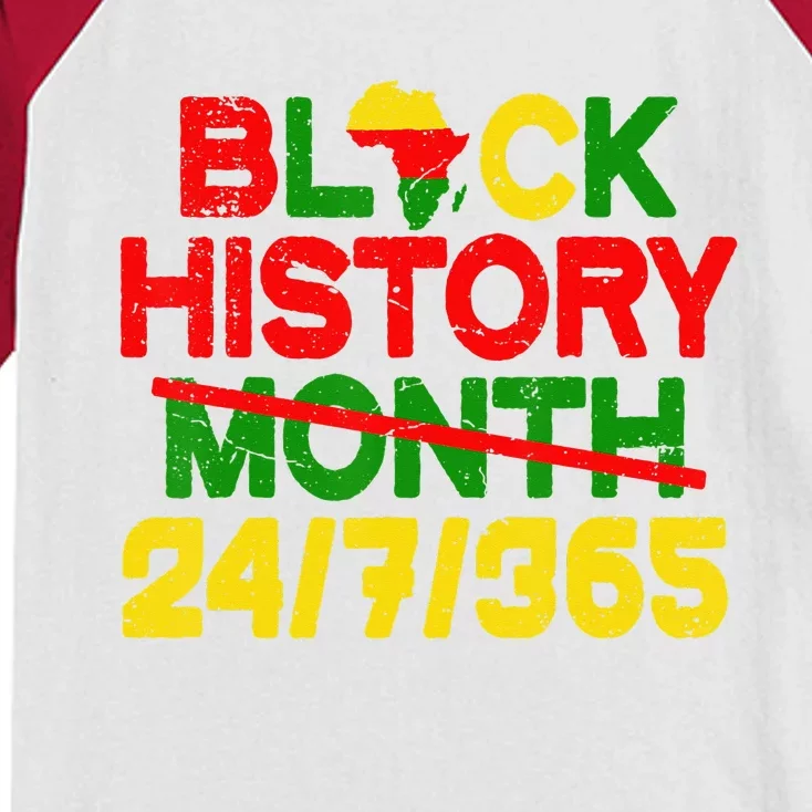 Black History Black History 365 Melanin Pride Gifts Kids Colorblock Raglan Jersey