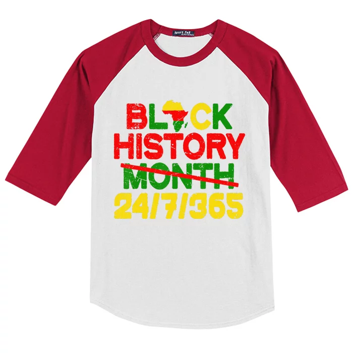 Black History Black History 365 Melanin Pride Gifts Kids Colorblock Raglan Jersey