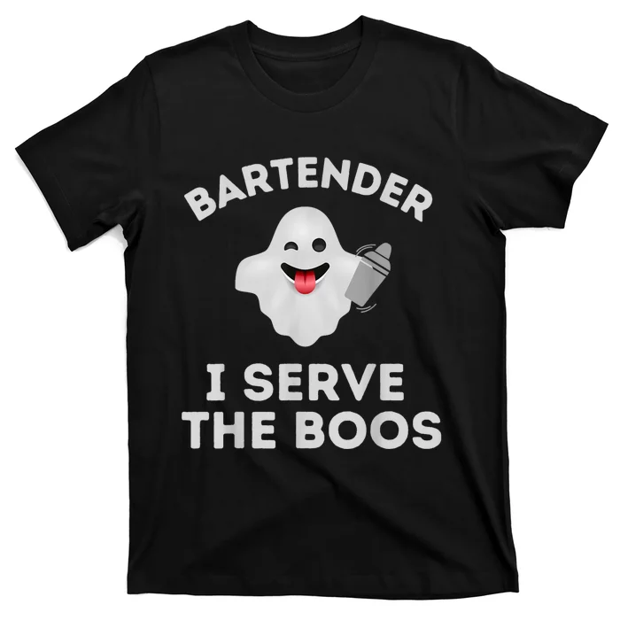 Bartender Halloween Bartender Ghost I Serve The Boos T-Shirt