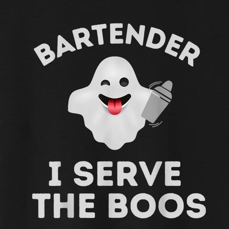 Bartender Halloween Bartender Ghost I Serve The Boos Women's Crop Top Tee