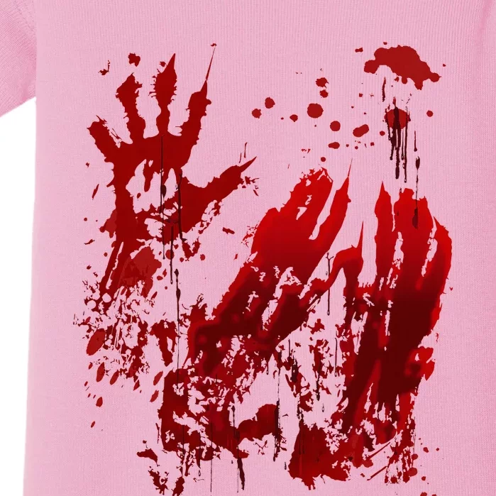 Bloody Halloween Blood Splatter Zombie Hand Baby Bodysuit