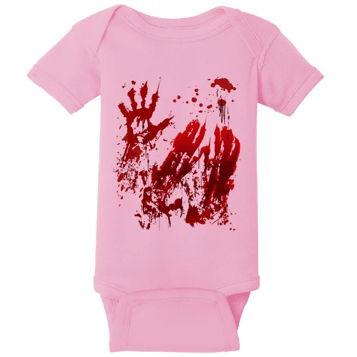 Bloody Halloween Blood Splatter Zombie Hand Baby Bodysuit