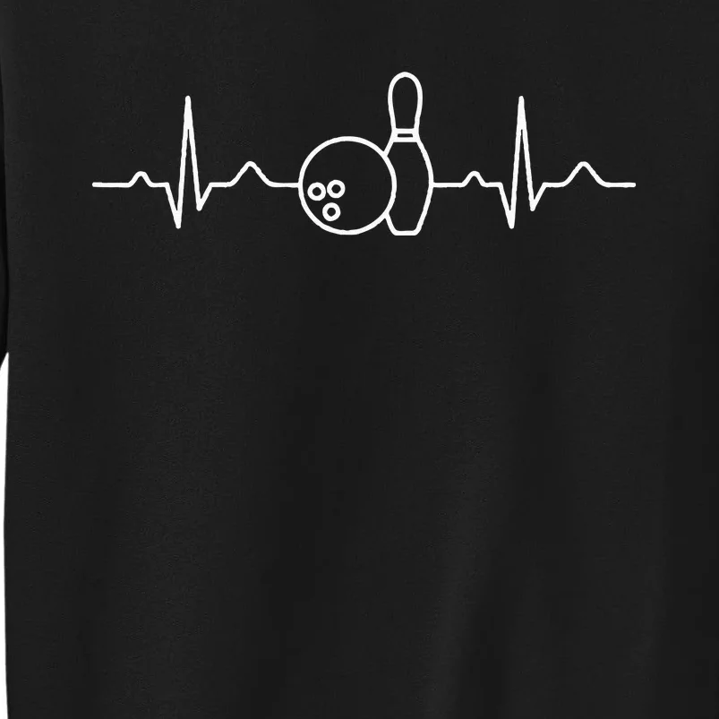 Bowling Heartbeat Bowler ECG Bowling Ball Tournament Gift Tall Sweatshirt