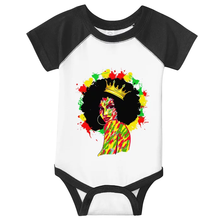 Black History Black Queen Afro Melanin Juneteenth Dripping Infant Baby Jersey Bodysuit