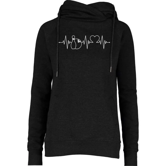 Bowling Heartbeat Bowler Womens Funnel Neck Pullover Hood