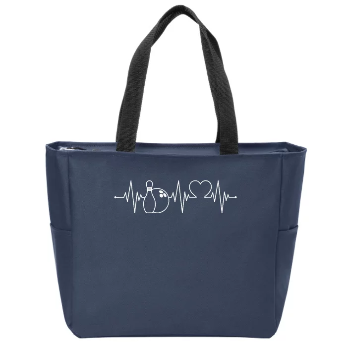 Bowling Heartbeat Bowler Zip Tote Bag