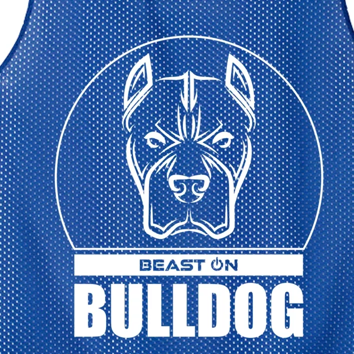 Bulldog Head Beast Gym Fitness Training Workout Gains Gift Mesh Reversible Basketball Jersey Tank