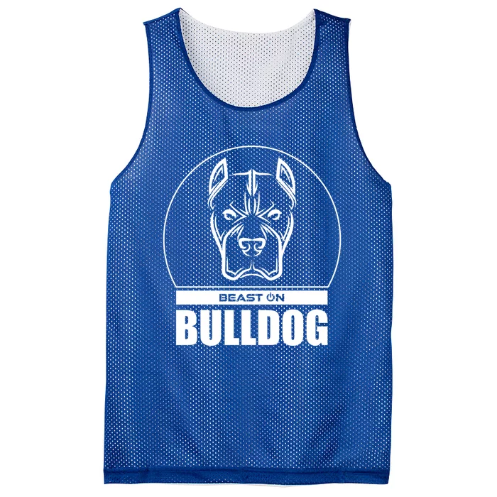 Bulldog Head Beast Gym Fitness Training Workout Gains Gift Mesh Reversible Basketball Jersey Tank