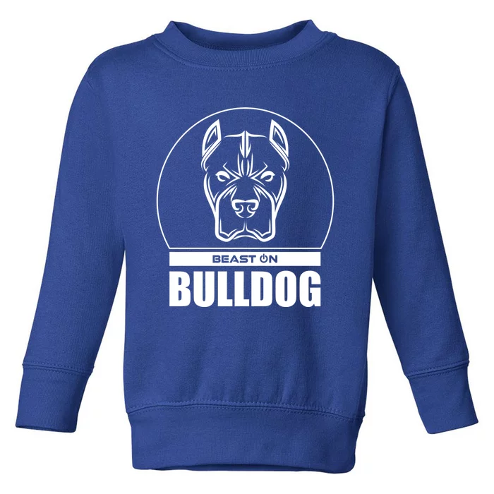 Bulldog Head Beast Gym Fitness Training Workout Gains Gift Toddler Sweatshirt