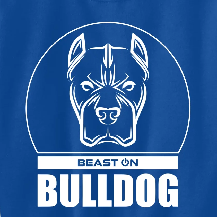 Bulldog Head Beast Gym Fitness Training Workout Gains Gift Kids Sweatshirt