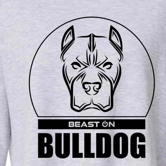 Bulldog Head Beast Gym Fitness Training Workout Gains Gift Cropped Pullover Crew