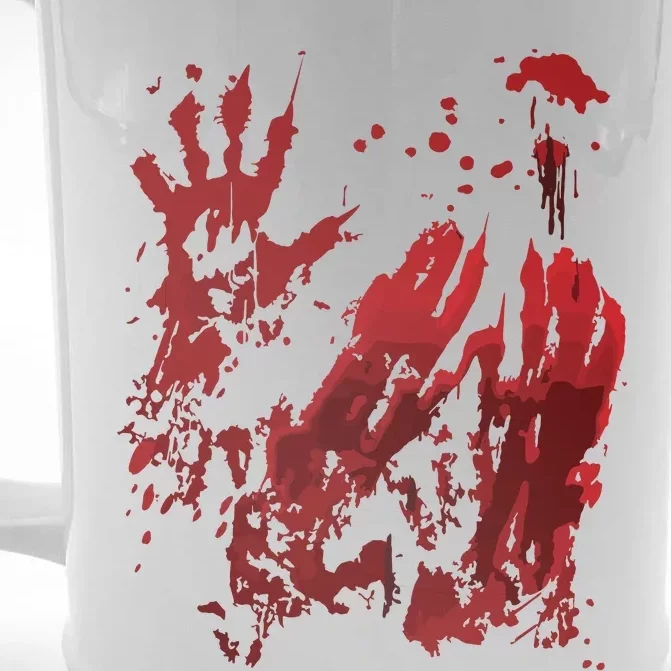 Bloody Halloween Blood Splatter Zombie Hand Graphic Front & Back Beer Stein